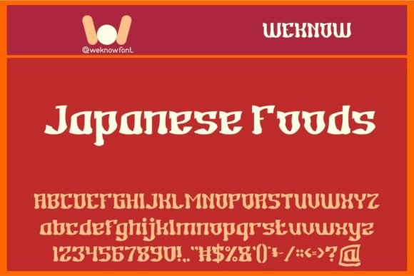Japanese Foods: A Display Font That Makes Your Headlines Pop